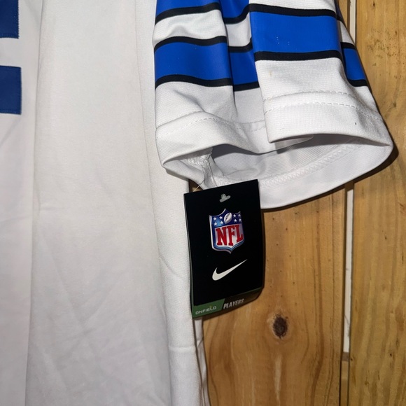 NFL Cowboys White and Blue Men's Jersey with Stripes - Picture 3 of 4